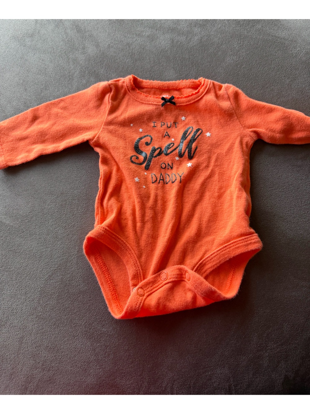 Carter's Orange Long-Sleeve Bodysuit I put a spell on daddy Hocus pocus